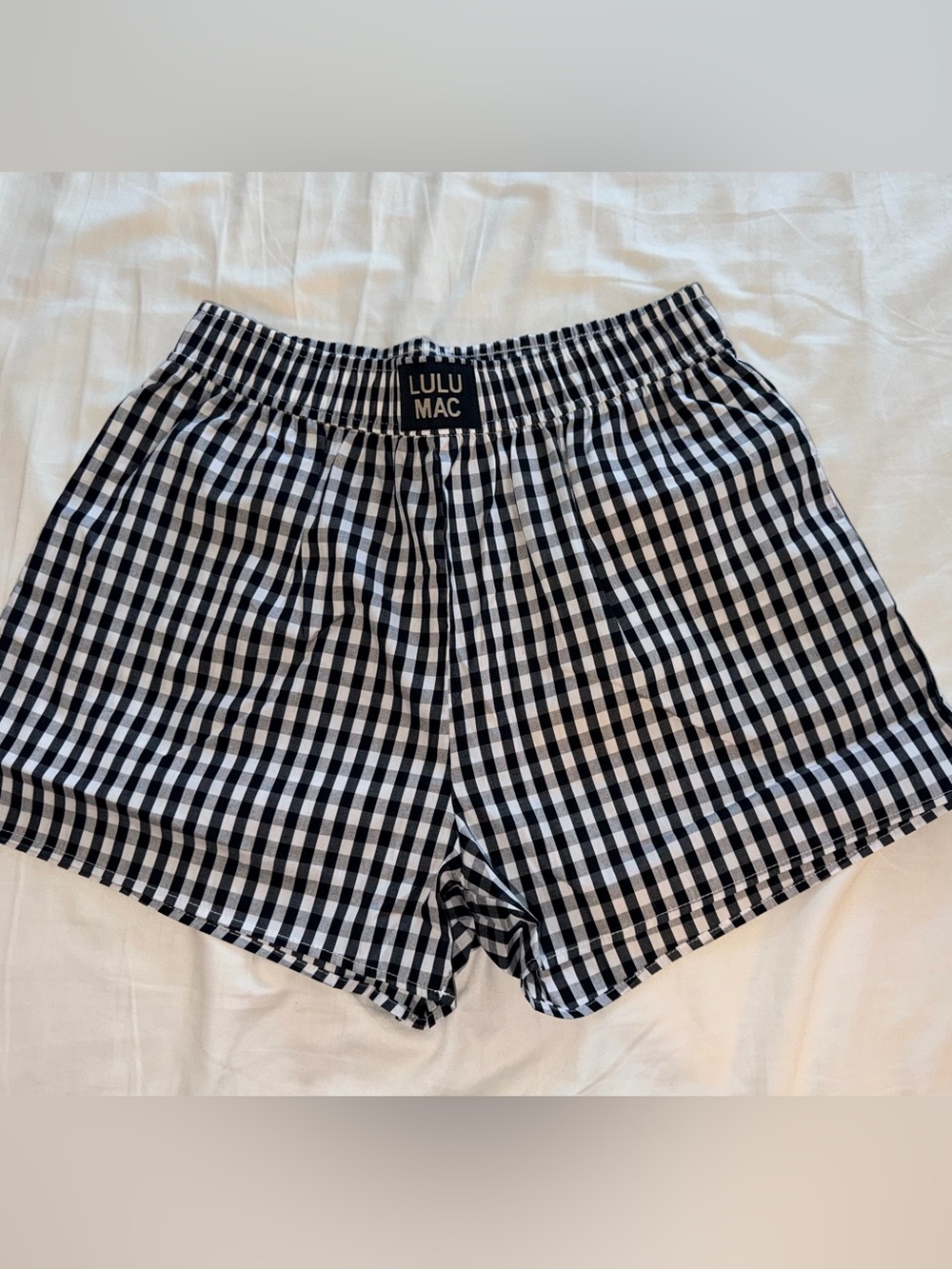 Lulu Mac Black Gingham Boxer Shorts
